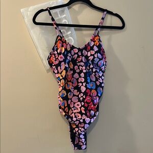 NWT Cupshe Multicolor Leopard Print Swimsuit, small